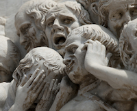 statue, faces of despair