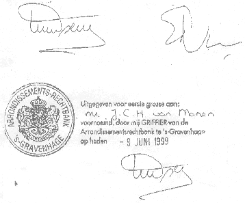 signatures and stamp